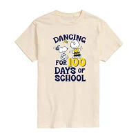 Mens Short Sleeve Peanuts 100 Days Of School Graphic T-Shirt