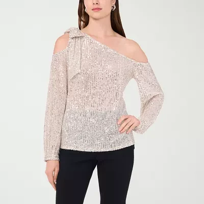 Sam And Jess Womens Round Neck Long Sleeve Blouse