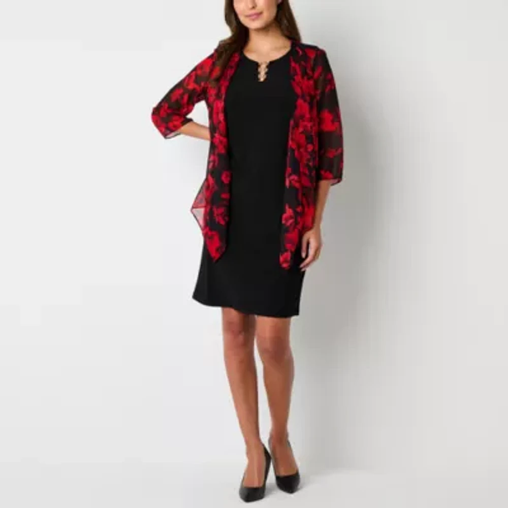 R & K Originals Womens Faux-Jacket Dress