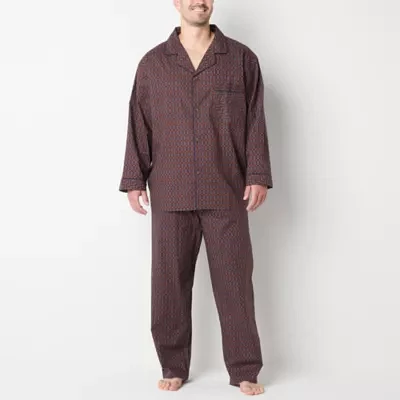 Stafford Modal Mens Big Long Sleeve 2-pc. Pant Pajama Set