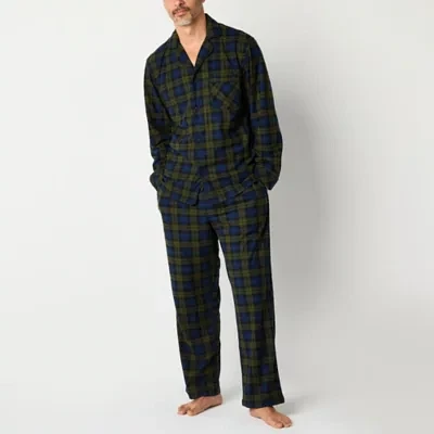 St. John's Bay Mens Fleece Long Sleeve 2-pc. Pant Pajama Set