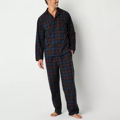 St. John's Bay Mens Fleece Long Sleeve 2-pc. Pant Pajama Set