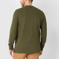 St. John's Bay Sueded Jersey Mens Crew Neck Long Sleeve Pocket T-Shirt