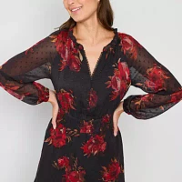 Frye and Co. Womens Long Sleeve Floral Maxi Dress