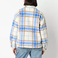 Arizona Plaid Shacket Midweight Womens Juniors Shirt Jacket