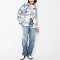 Arizona Plaid Shacket Midweight Womens Juniors Shirt Jacket