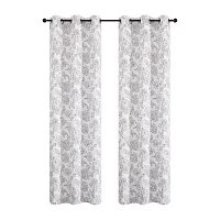 Regal Home Kelvis Printed Energy Saving Blackout Grommet Top Set of 2 Curtain Panel