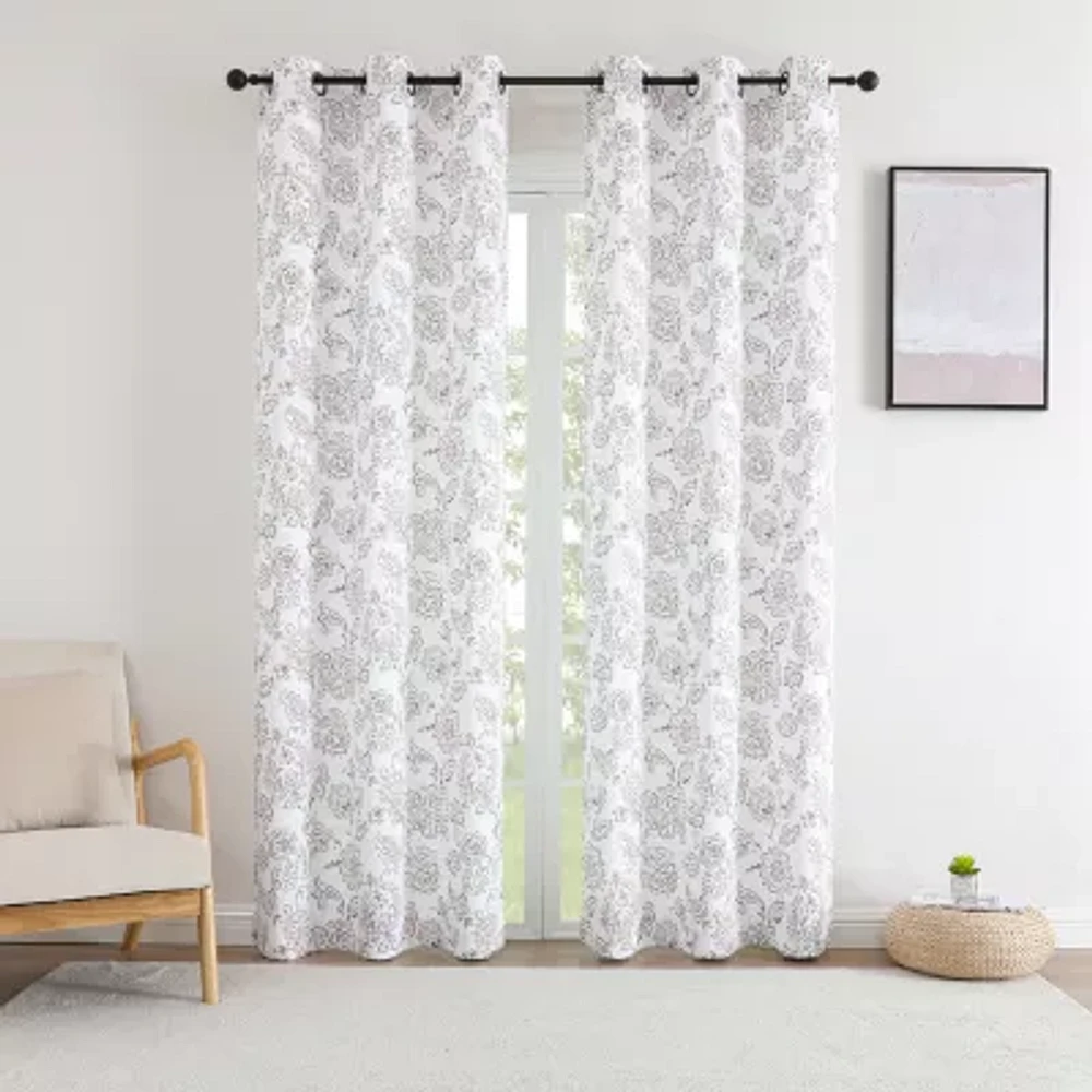 Regal Home Kelvis Printed Energy Saving Blackout Grommet Top Set of 2 Curtain Panel