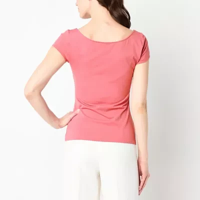 Worthington Womens Crew Neck Short Sleeve T-Shirt