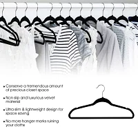 Elama Velvet Slim Profile Heavy Duty Felt 100-pc. Hangers