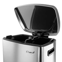 Elama 40 Liter 2 Compartment Large 10.6 Gallon Split Step Trash Can