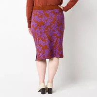 Liz Claiborne Womens Mid Rise Pencil Skirt-Plus