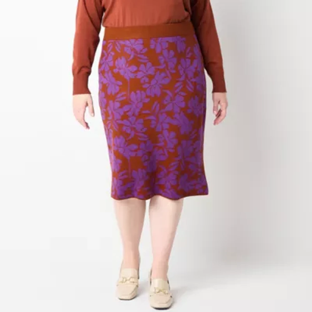 Liz Claiborne Womens Mid Rise Pencil Skirt-Plus