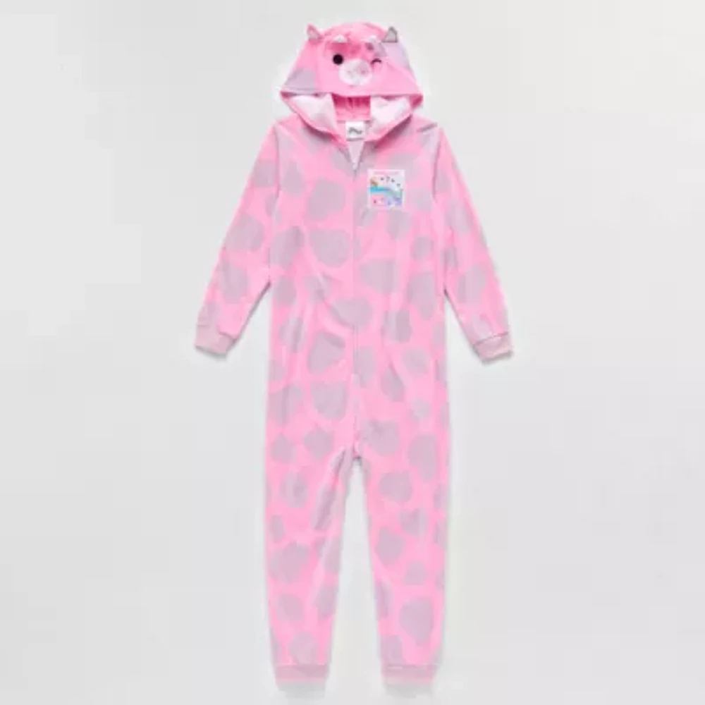 Little & Big Girls Microfleece Squishmallows Long Sleeve One Piece Pajama