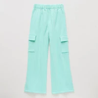 Xersion Little & Big Girls Mid Rise Wide Leg Cargo Pant