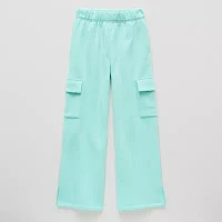 Xersion Little & Big Girls Mid Rise Wide Leg Cargo Pant