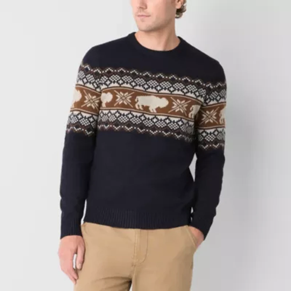 Frye and Co. Mens Crew Neck Long Sleeve Pullover Sweater