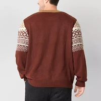 Frye and Co. Fairisle Big Tall Mens Crew Neck Long Sleeve Pullover Sweater