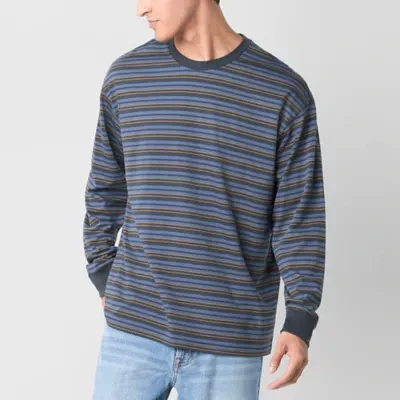 Arizona Mens Striped Long Sleeve T-Shirt