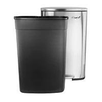 Elama 13 Gallon and Two 1.3 Gallon Stainless Steel Step Trash Cans