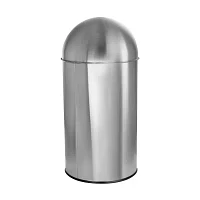 Elama 50 Liter Large 13 Gallon Push Lid Stainless Steel Cylindrical Trash Can