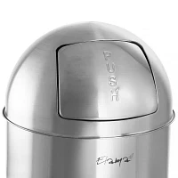 Elama 50 Liter Large 13 Gallon Push Lid Stainless Steel Cylindrical Trash Can