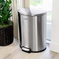 Megagoods 50 Liter 13 Gallon Half Circle Stainless Steel Step Trash Can