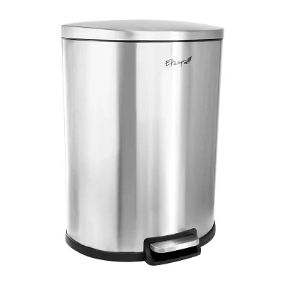 Elama 50 Liter 13 Gallon Half Circle Stainless Steel Step Trash Cans