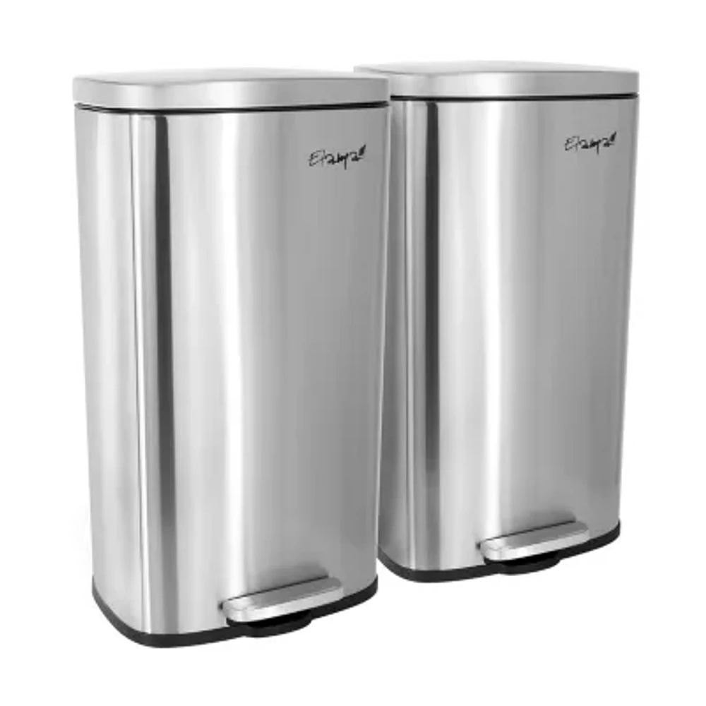 Megagoods 8 Gallon Each 30 Liter Rectangular Twin Step 2-pc. Trash Can