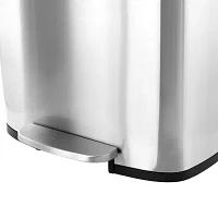 Elama 50 Liter/13 Gallon Rectangular Stainless Steel Step Trash Cans