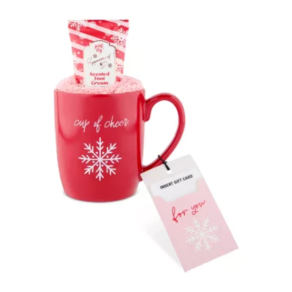 Pink Sky 3 Piece Mug Gift Set With Cozy Socks And Peppermint Foot Lotion