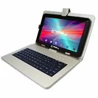 10.1" Quad Core 2GB RAM 32GB Storage Android 12 Tablet with Silver Leather Keyboard"