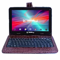 10.1" Quad Core 2GB RAM 32GB Storage Android 12 Tablet with Crocodile Style Leather Keyboard