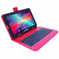 10.1" Quad Core 2GB RAM 32GB Storage Android 12 Tablet with Red Crocodile Style Leather Keyboard"