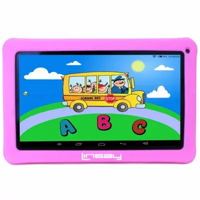 10.1" Quad Core 2GB RAM 32GB Storage Android 12 Tablet Bundle with Pink Kids Defender Case  "