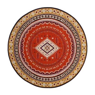 Safavieh Classic Vintage Collection Border Geometric Round Area Rug