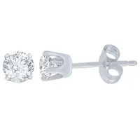 1/4 CT. T.W. Natural White Diamond 14K White Gold 4.1mm Round Stud Earrings