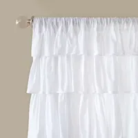 Madison Park Joycelyn Cotton Oversized Ruffle Light-Filtering Rod Pocket Single Curtain Panel