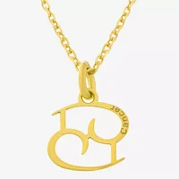 18K Gold Plated Sterling Silver "Cancer" Zodiac Symbol Pendant 16+2"