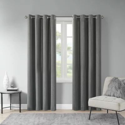 Madison Park Oslow Light-Filtering Grommet Top Single Curtain Panel