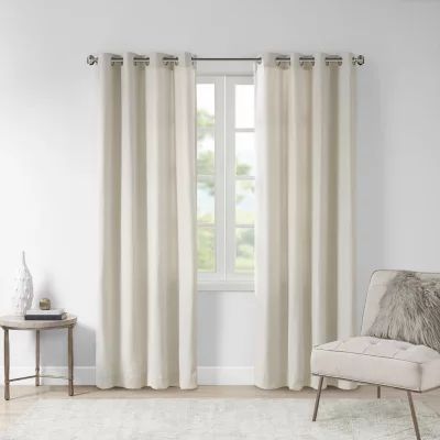 Madison Park Oslow Light-Filtering Grommet Top Single Curtain Panel