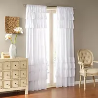 Madison Park Joycelyn Cotton Oversized Ruffle Light-Filtering Rod Pocket Single Curtain Panel