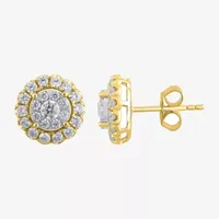 Diamond Blossom 1 CT. T.W. Natural White Diamond 10K Gold 10.6mm Stud Earrings