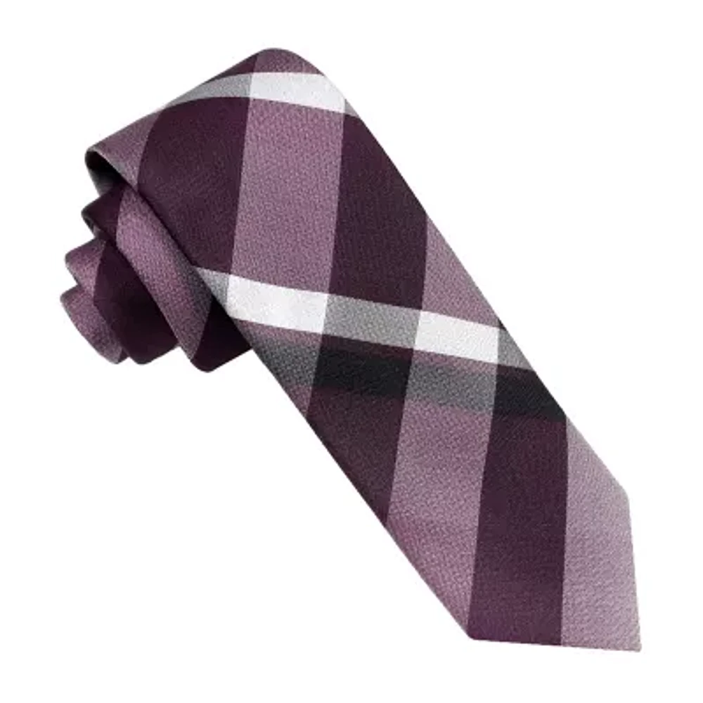 J. Ferrar Slim Plaid Ties