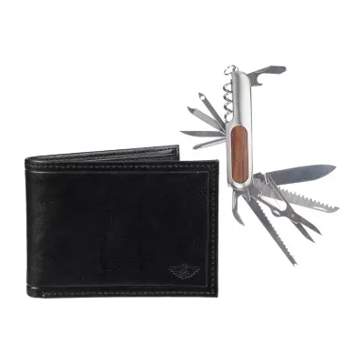 Dockers Mens Bifold Wallet With Multi Tool Set
