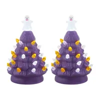 Purple Trees 2-pc. Lighted Halloween Tabletop Decor