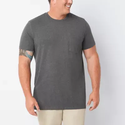 St. John's Bay Super Soft Big and Tall Mens Crew Neck Short Sleeve Moisture Wicking Pocket T-Shirt