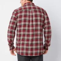 St. John's Bay Big and Tall Mens Classic Fit Long Sleeve Plaid Button-Down Flannel Shirt