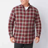 St. John's Bay Big and Tall Mens Classic Fit Long Sleeve Plaid Button-Down Flannel Shirt