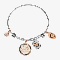 Footnotes Mother & Daughter Stainless Steel Round Bangle Bracelet